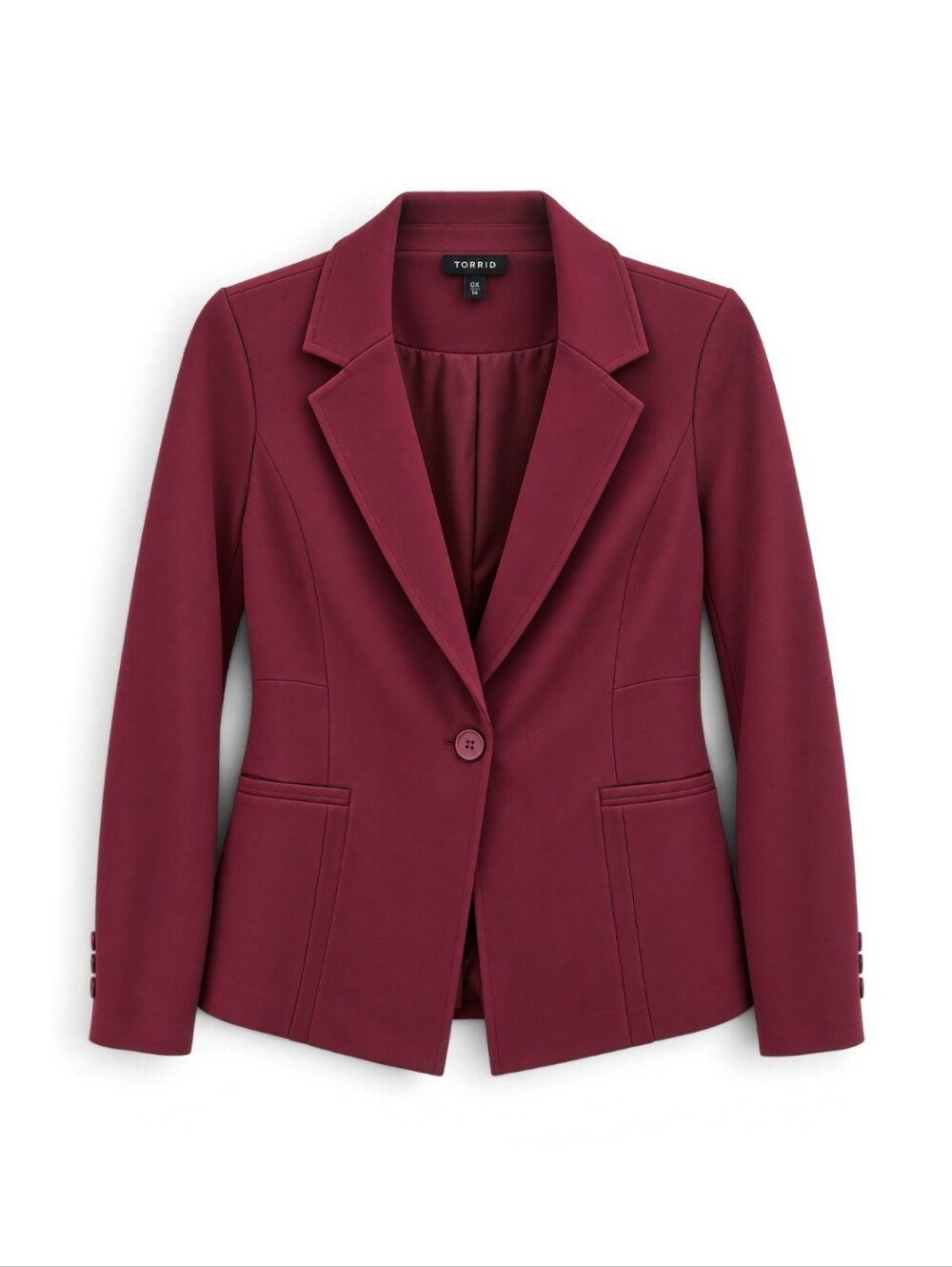 Torrid Wine Single-Button Notch Lapel Blazer Size 00 Medium / Large